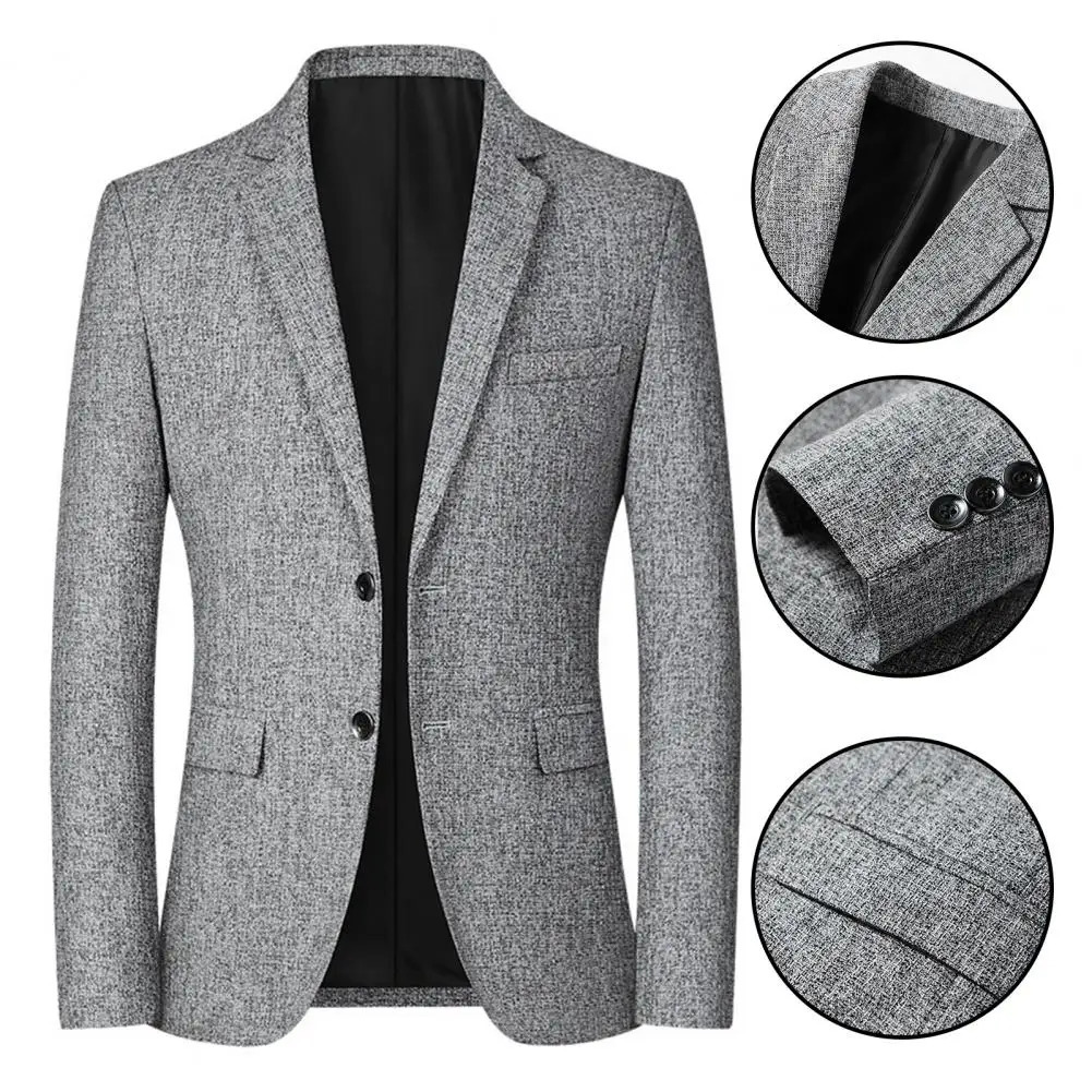 Mens Suits Blazers Men Blazer Solid Color Single Breasted Autumn Winter Two Buttons Pockets Suit Coat for Wedding 231016