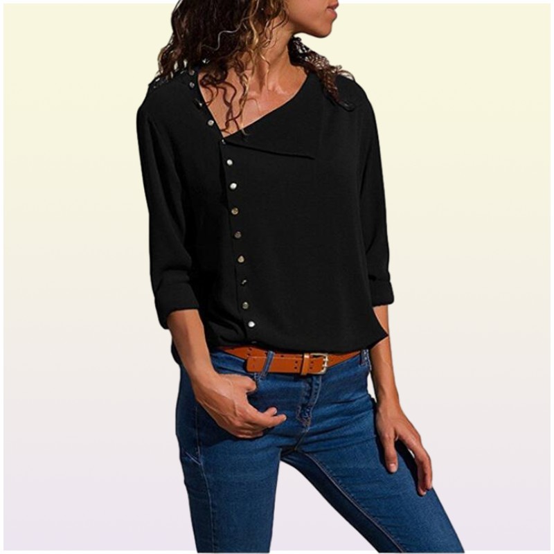 Gauges Women Blouse Shirt Long Sleeve Korean Fashion New Arrival Autumn Office Ladies Blouses Work Black Top Female Blusa Irregular