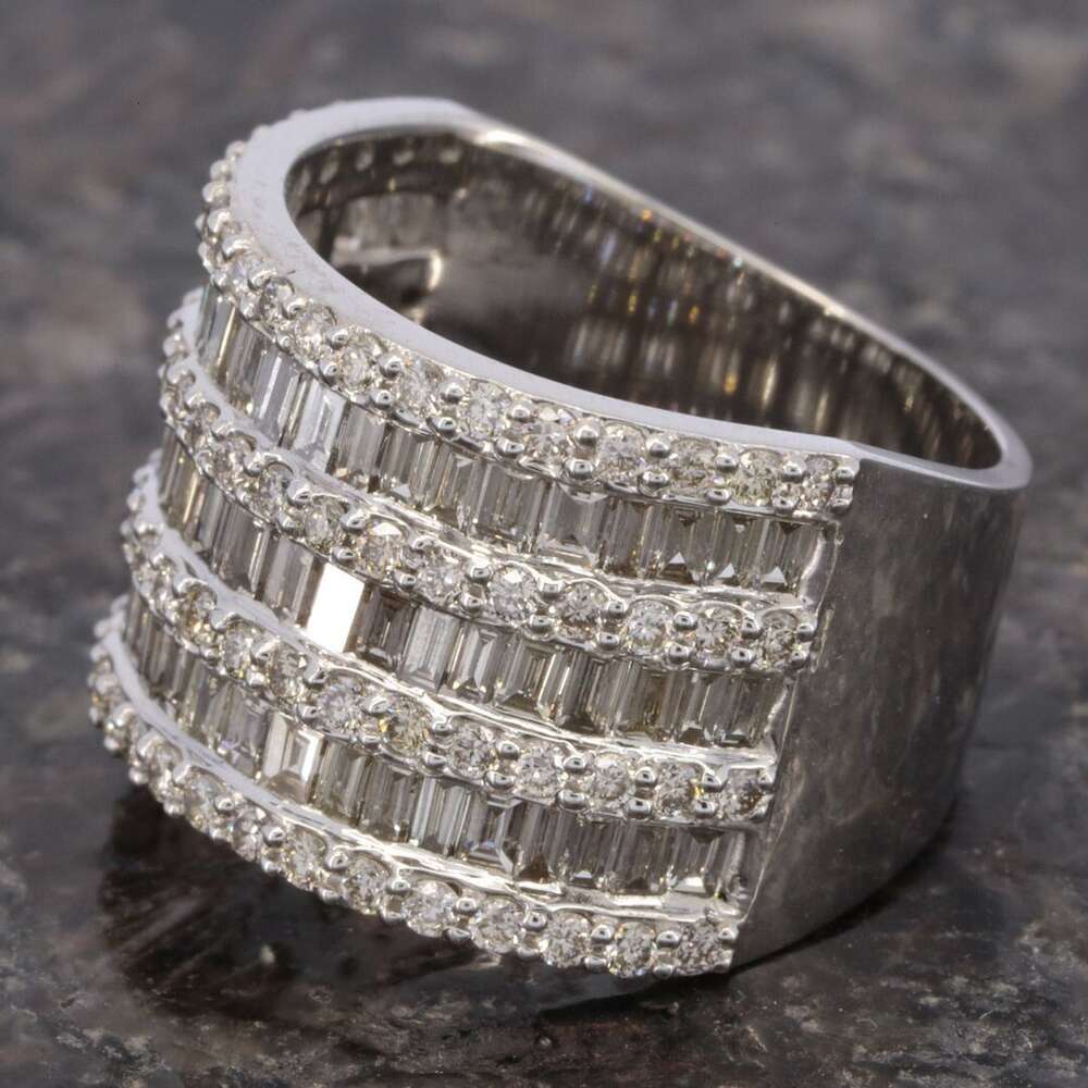 Custom Pass Dia Tester Hip Hop VVS Moissanite Iced Out Cuban Chain 10K 14k Real Gold Plate Men Fine Jewelry Ring