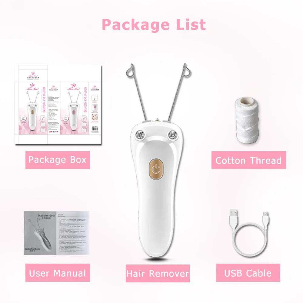 Epilator Electric Hair Remover Body Hair Removal Defeatherer Women Beauty Epilator for Body Parts Cotton Thread Depilator Shaver 231013