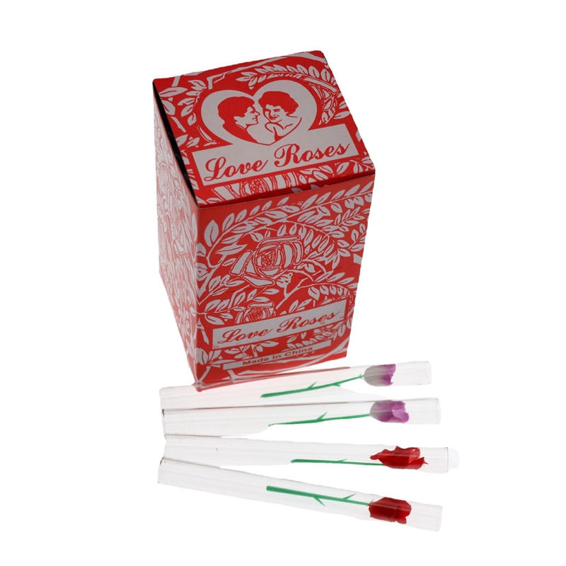 10cm Love Rose Transparent Glass Burner Pipes Smoking Pipe handcraft