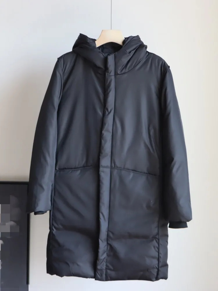 Men's Down Parkas Winter Hooded Men Slim Fit Solid Color Zipper Windproof Warm Long Jacket Streetwear Casual Overcoat Male 231017