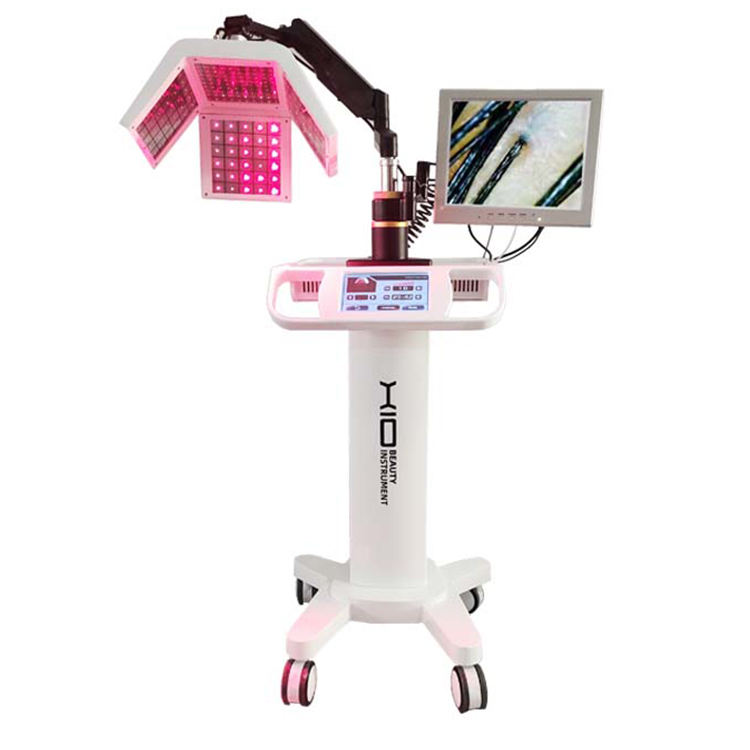 5 in 1 Red Light Diode Laser LED 650nm Non-invasive Hair Regrowth Anti-hair Removal Apparatus Oxygen Spray 200X HD Follicle Camera Scalp Health Center