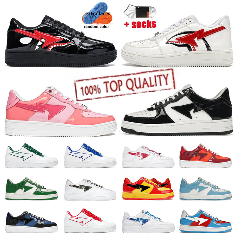 Top Quality Designer Shoes Women Mens Trainers Camo Combo Pink Shark Black White Green Bapestaitys Orange Bapeitys Sta Sneakers Womens Outdoor Size 36-45