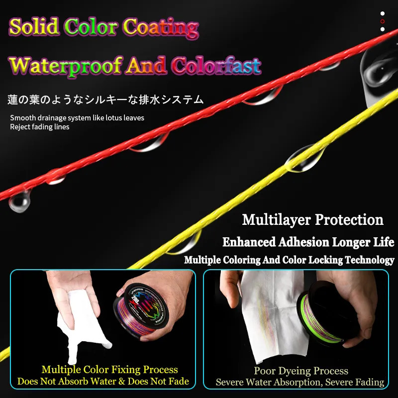 Japan Original Upgrade X12 Braid Multicolored YGK Multifilament Line 500M/200M/150M Carp Fishing Accessories pesca 231017