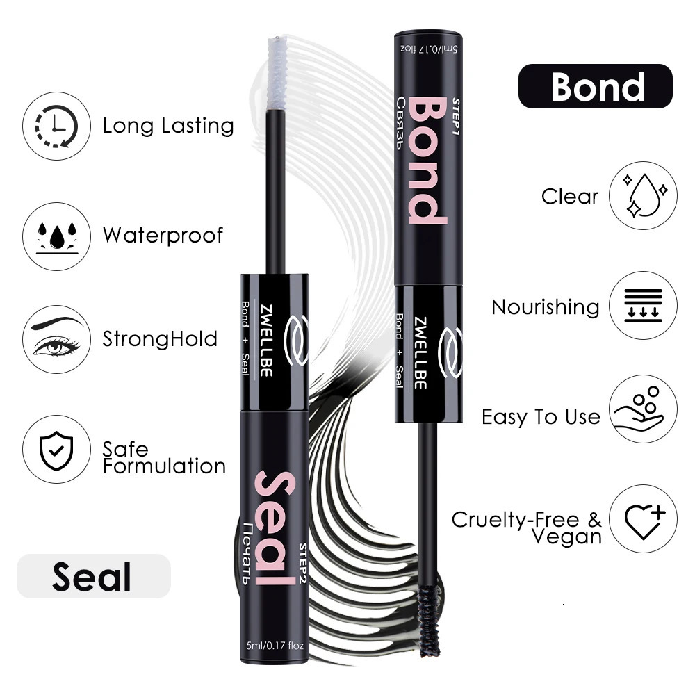 Mascara ZWELLBE Lash Bond and Seal 10ML Lash Clusters Long Lasting Lash Glue Waterproof for Individual Cluster Lashes Glue Latex Free 231016