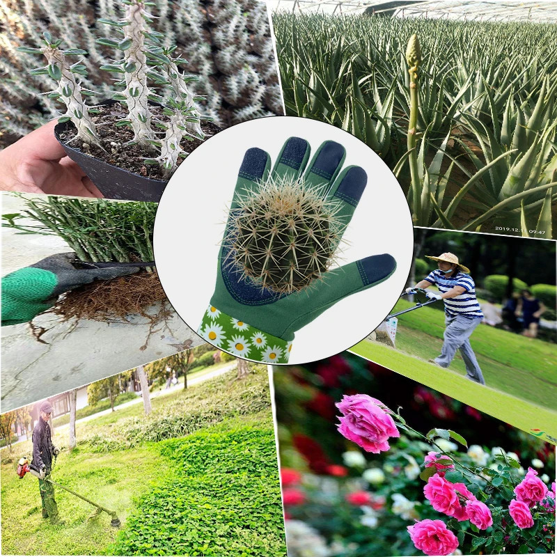 Five Fingers Gloves Long Gardening Gloves for Women Thorn Proof Gloves Men's Rose Pruning Garden Gloves with Touch Screen Breathable Work Gloves 