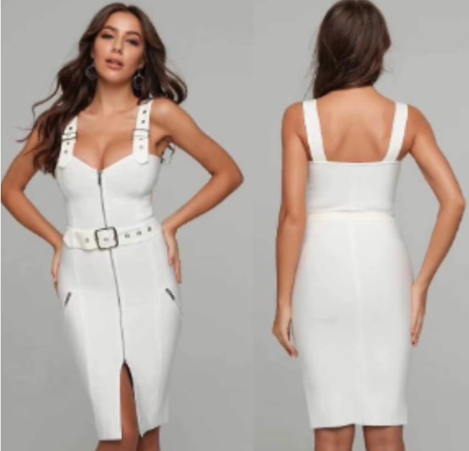 Casual Dresses Adyce 2021 Summer Women White Mini Club Party Bandage Dress Sexy Spaghetti Strap Bodycon Celebrity Runway Vestidos
