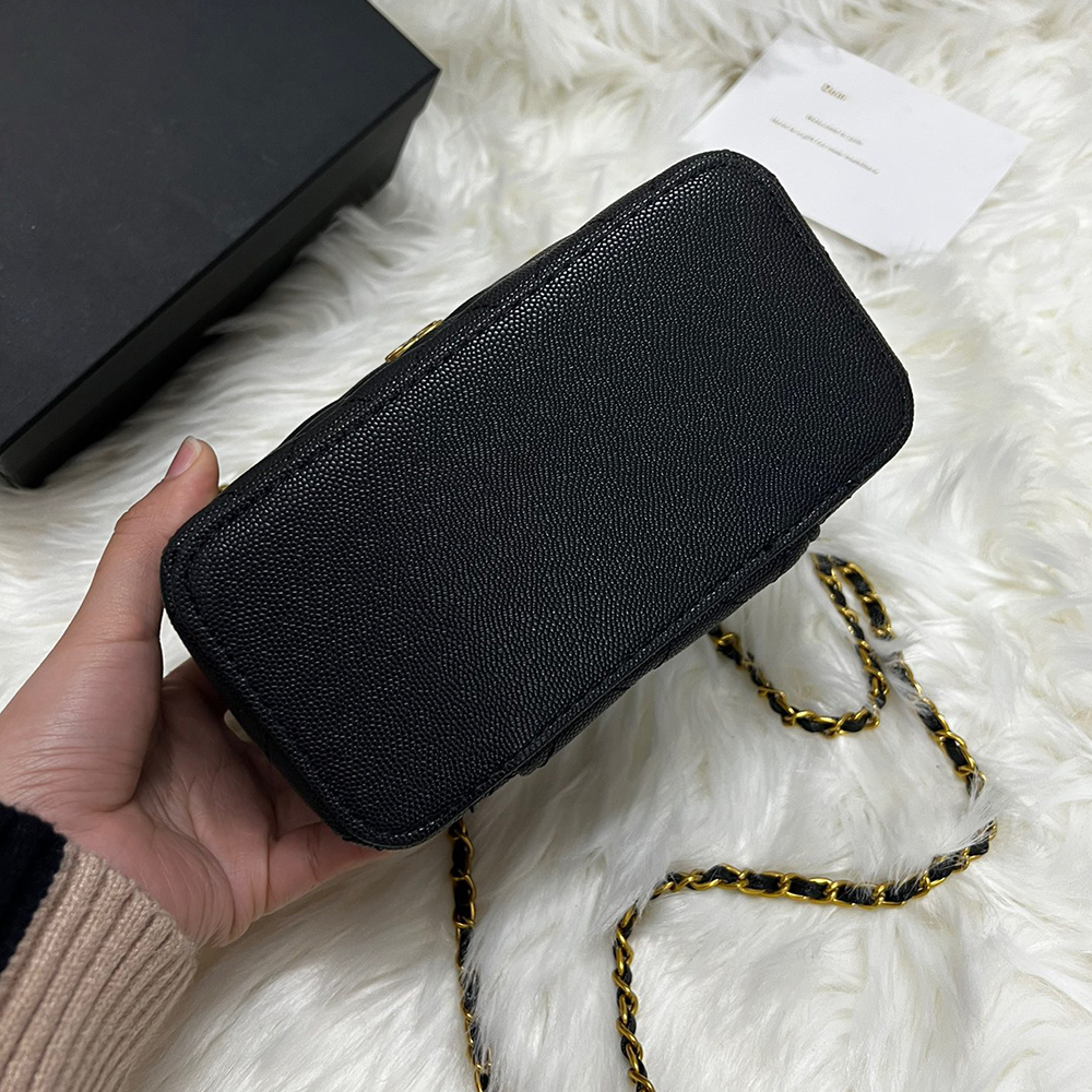 Classic Lady Women Vanity Box Bag Pattern C Cosmetic Brush Bucket Beauty Lipstick Organizer Box Phone Shoulder Bag Box Storage Box