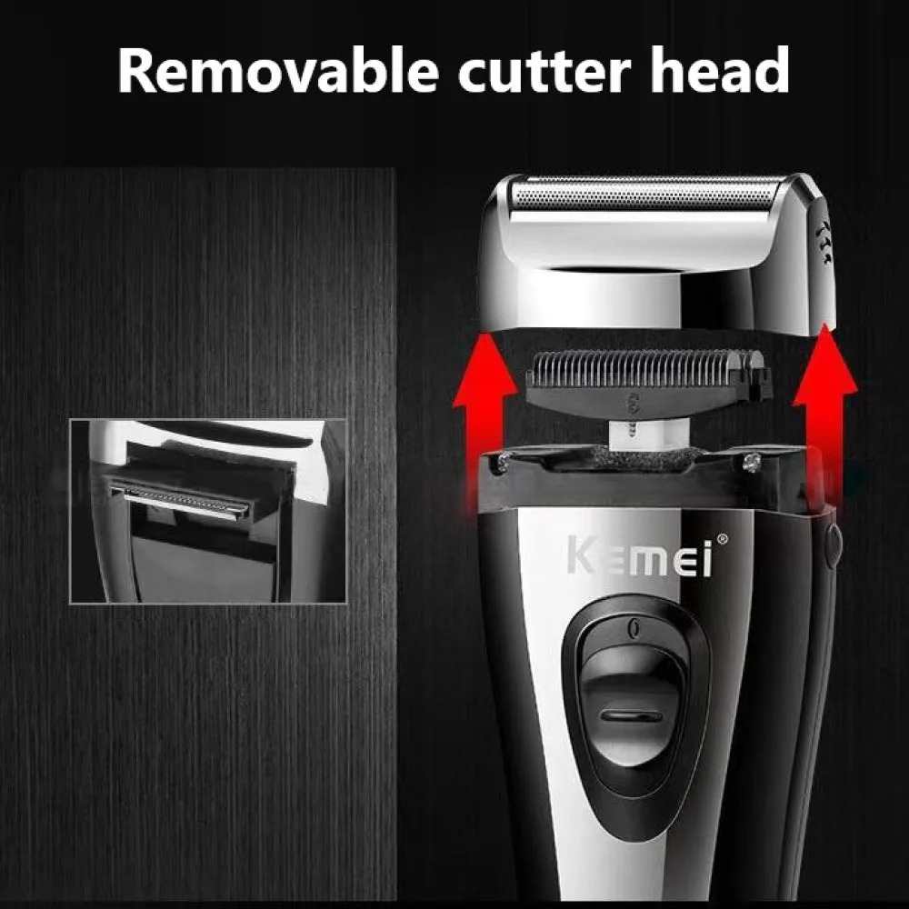 Razors Blades Kemei Powerful Rechargeable Shaver For Men Foil Electric Shaver Beard Head Shaving Electric Razor USB with extra mesh 231013