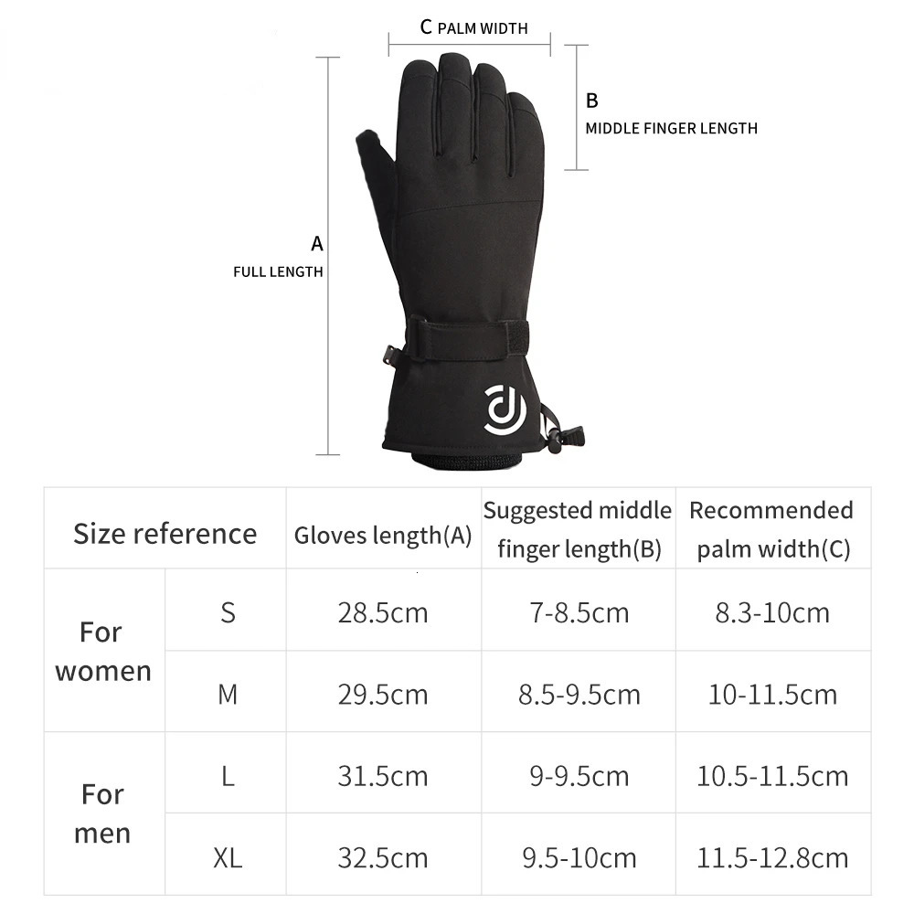 Ski Gloves Cycling Outdoor Men and Women Winter Warm Skiing Sports Can Touch Screen Pure Waterproof Ultra light Cotton 231017