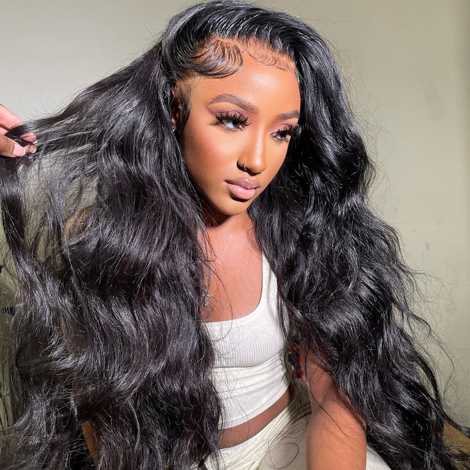 Peruvian Hair Honey Blonde Body Wave Lace Frontal Wig Transparent PrePlucked Highlight Colored 360 Full Lace Front Wigs Synthetic for Women
