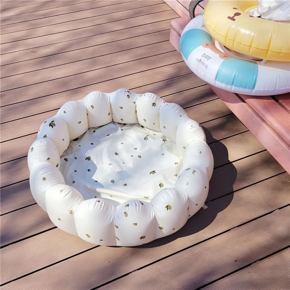 Inflatable Floats Tubes INS Korean Inflatable Baby Swimming Pool Babe Household Outdoor Paddling Pool Round Fence Play Space Room Bath Pool Accessory 