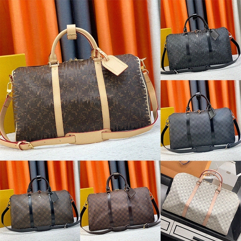 Casual Keepall Bandouliere 45 50 55 Designer Duffel Bag Women Men Canvas Large Capacity Outdoor Luggage Tote Luxury Zipper Closure HandSZV3#