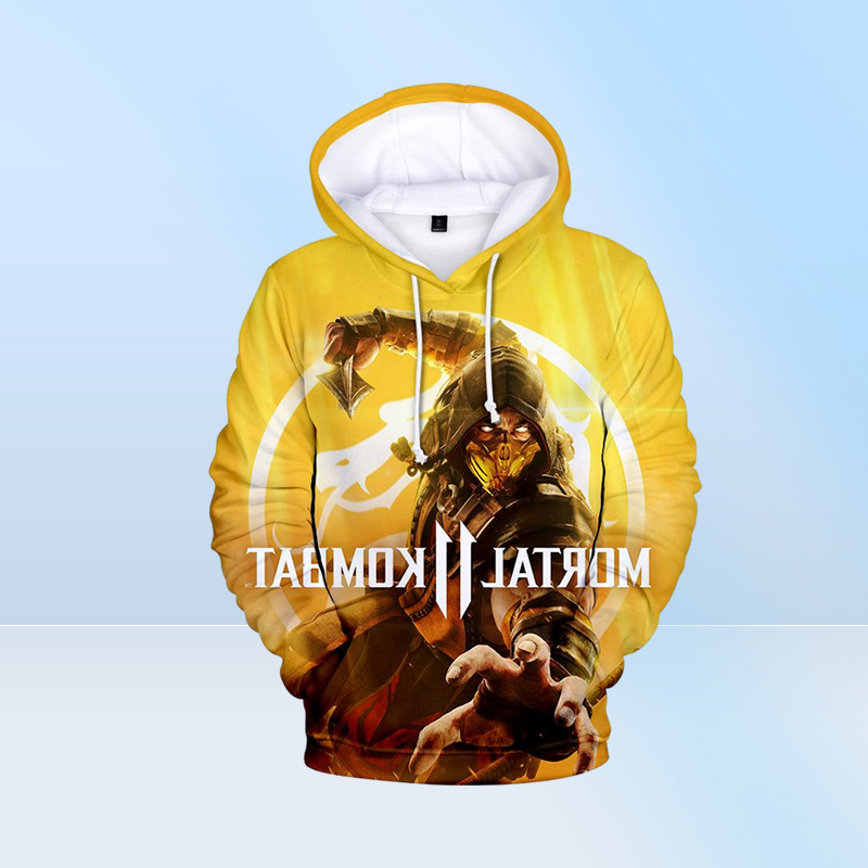 New Fashion 3D Mortal Kombat 11 Hoodie Menwomen Longsleeved Hooded Men Streetwear Loose Hooded Streetwear Tops Hip Hop