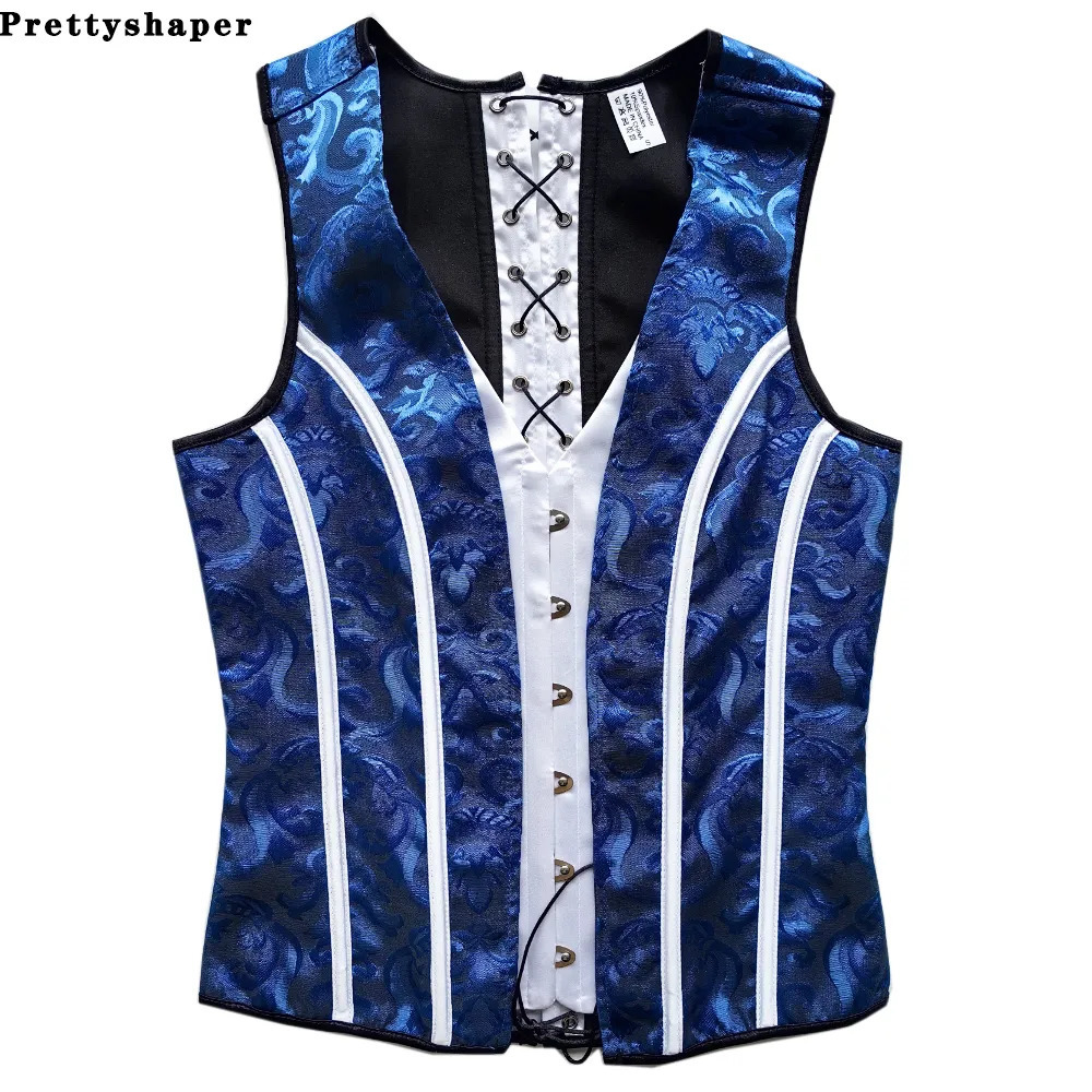 Waist Tummy Shaper Men's Corset Tight Tops Male Corset Vest Flat Abdominal Fat Waist Girdle Push Up Body Shaper With Bones Tank Tops Costume 2310
