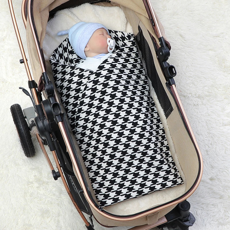 Quilts Fashion Houndstooth Pattern Plaid born Girl Stroller Wrap Swaddle Cotton Knit Infant Boy Bedding Sofa Soft Quilt 231017