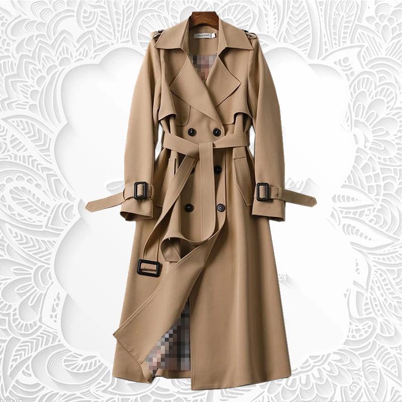 Women's Trench Coats Fashion Womens Jacket Belt Coat Women Double Breasted Mid Long Overcoat Windbreaker Female Jacket Designer Jacket Women