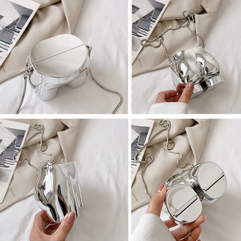 Evening Bags Fun Hip Shape Box Chain Purses and Handbags for Women Fashion Party Clutch Bag Ladies Small Crossbody 231017