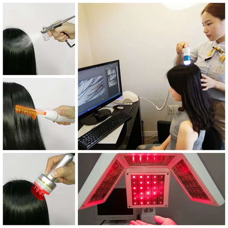 Laser Hair Growth Machine 650 Nm Diode Laser Hair Analyser Red Led Light Therapy Repair Damage Hair Follicle Anti Hair-Removal Hair Regrowth Beauty Eq
