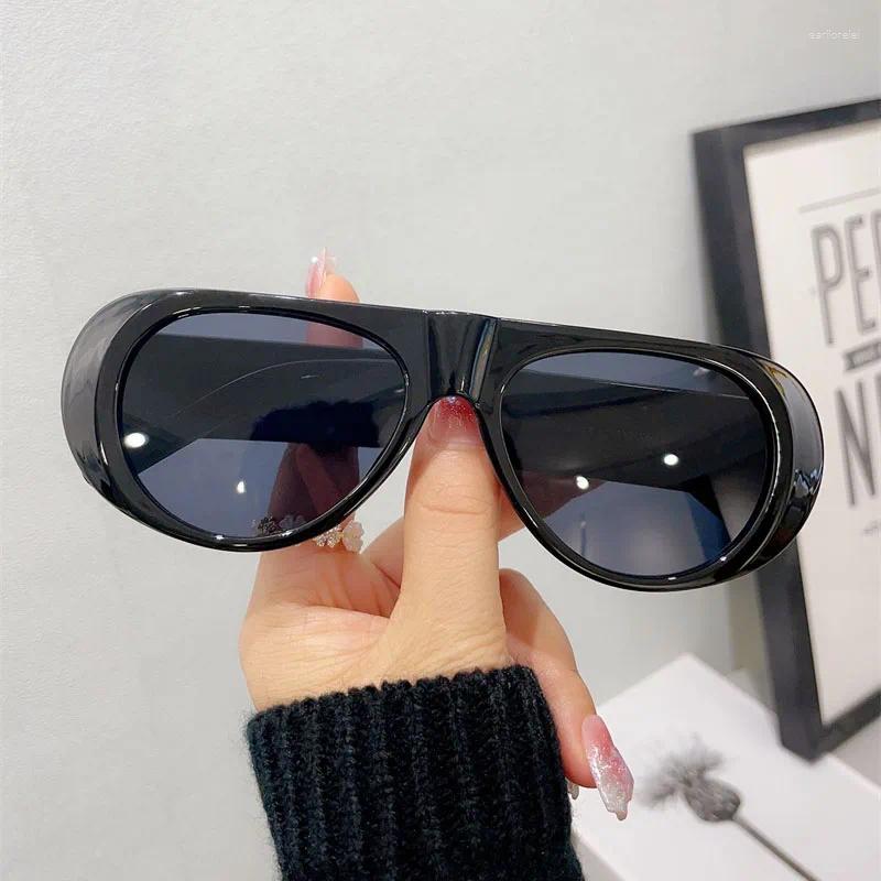 Sunglasses Oulylan Oval For Women Men Fashion Sun Glasses Ladies Black White Brown Eyewear Shades UV400