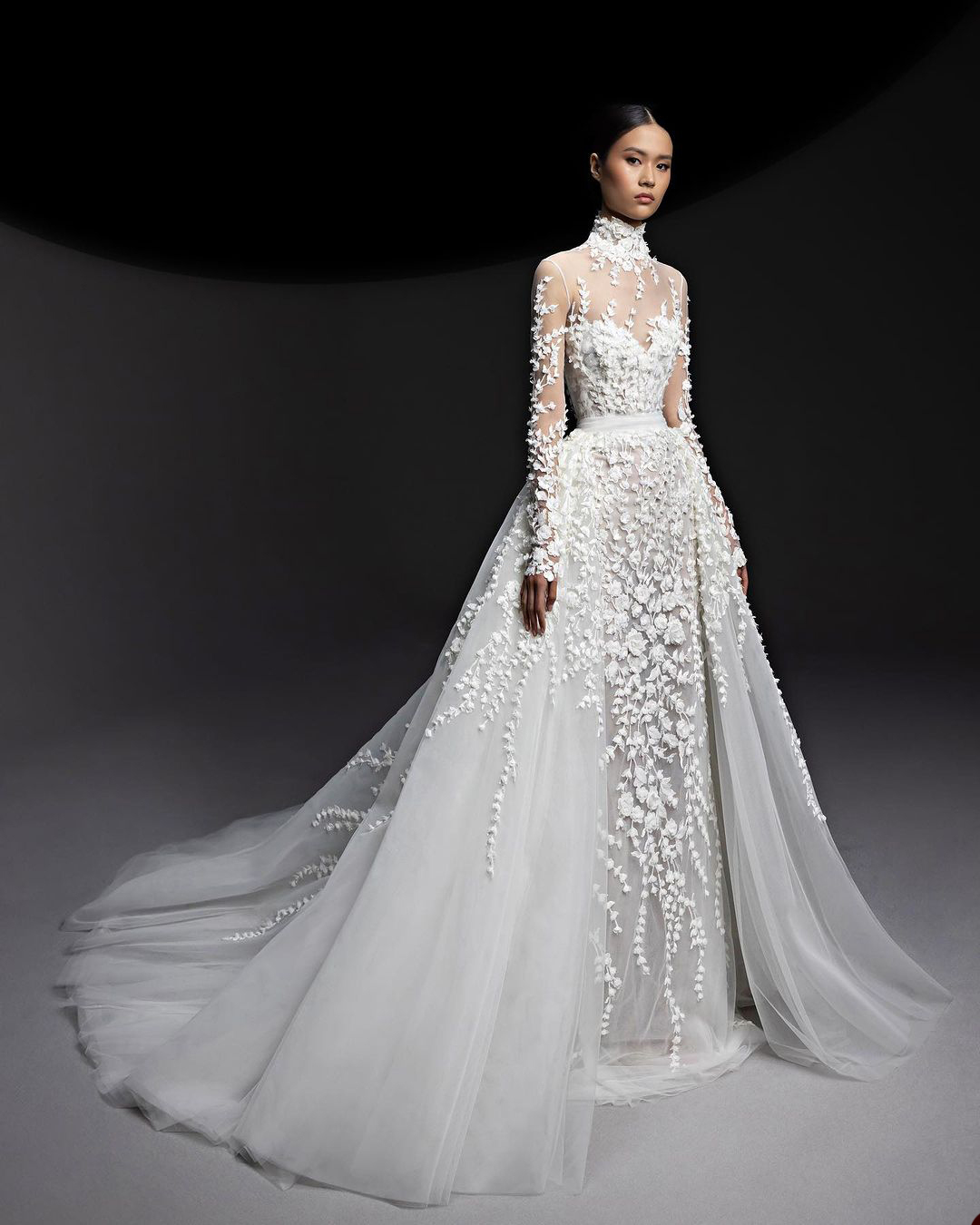 Lace Mermaid Wedding Dresses Sexy Illusion High Neck Beach Bridal Gown 3D Flowers Appliques vestidos de novia Boho Custom Made