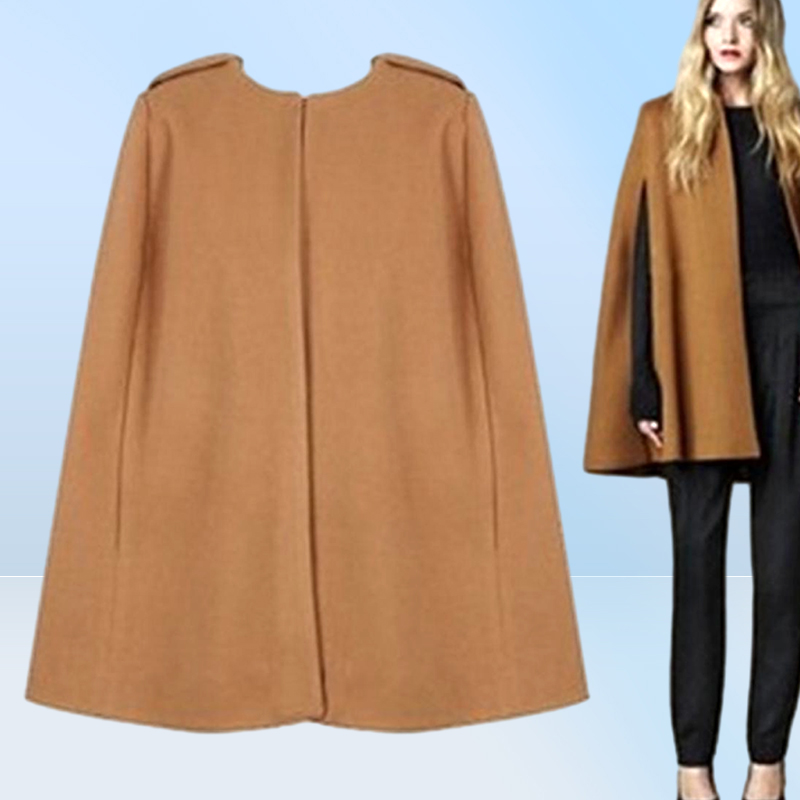 Gorgeous Camel color WOOL Cashmere Cloak Cape Jacket Mod Swing Sleeveless Minimalist Coat for women