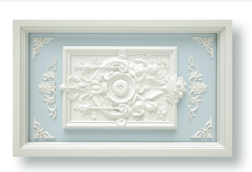 Custom Any Size 3D Wall Mural Wallpaper blue Ceiling Murals Living Room Sofa Bedroom Backdrop Wallpaper Painting relief ceiling