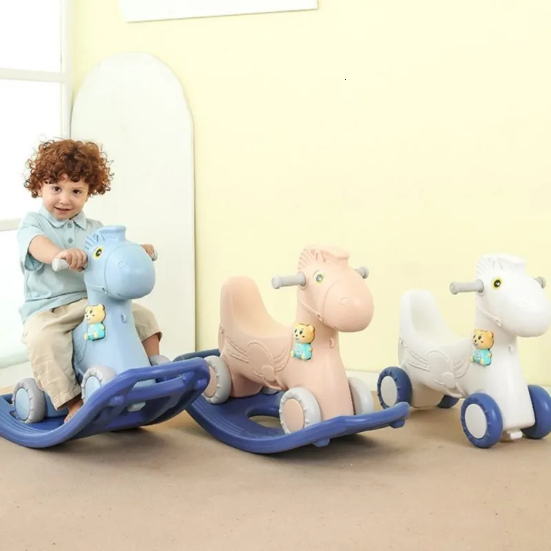 Rocking Chairs Children's Rocking Horses Stroller Trojan Toys Children Rocking Chair Riding Horse Birthday Gifts Kid Ride On Toy 231017