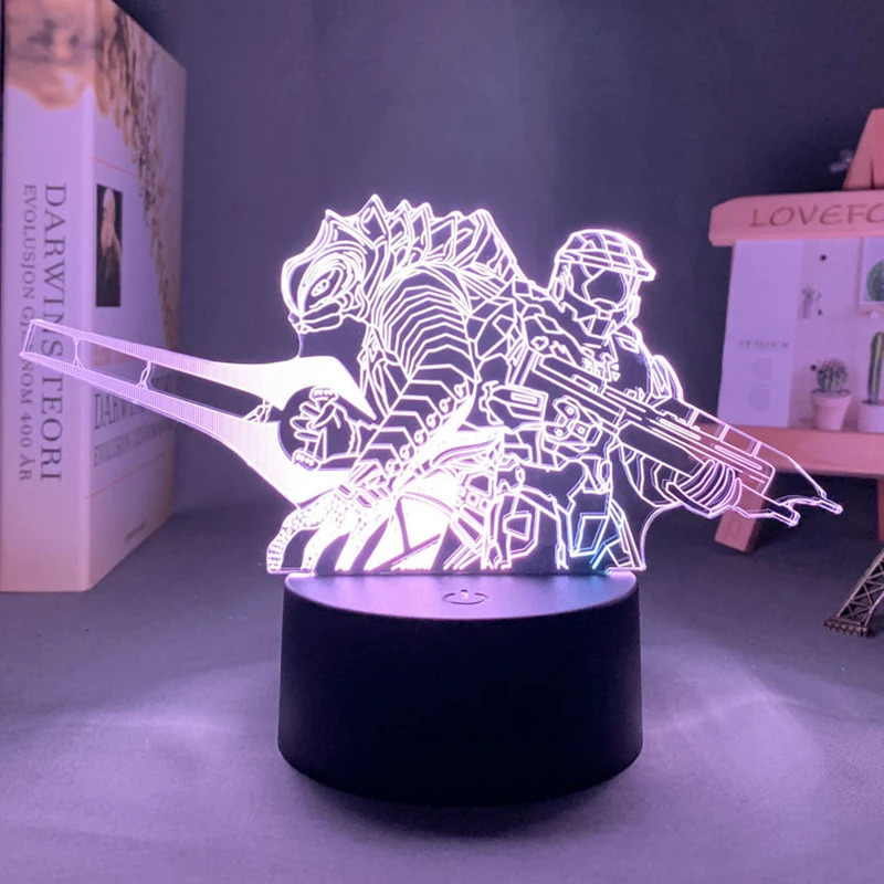 Novelty Items Game Halo Infinite Master Table Led Lamp For Bedroom Manga Figure Bedside Rechargeable Night Lights Children's Christmas Gift 23101