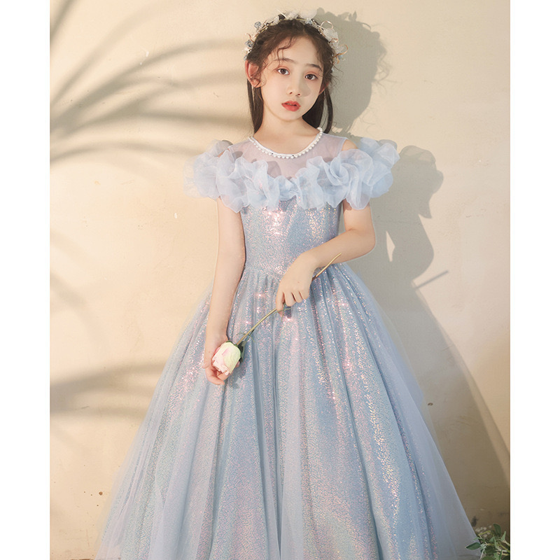 Beautiful Pink Flower Dresses For Weddings Custom Made Shiny Blingbling Princess Birthday Party Gowns Pretty Formal Girls Cute Puffy Tulle Pageant Dre