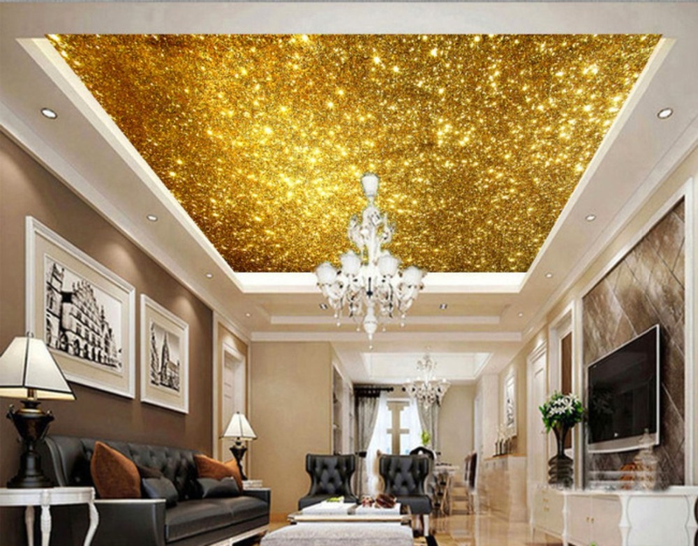 modern wallpaper for living room 3d ceilings mural 3d wallpaper 3d wall papers Golden ceiling