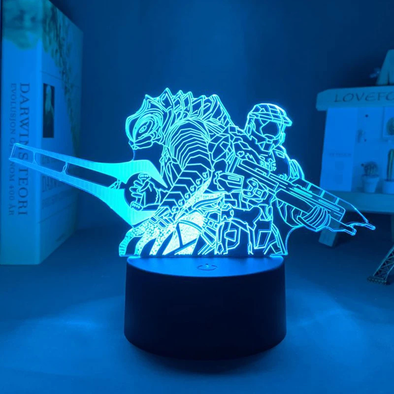 Novelty Items Game Halo Infinite Master Table Led Lamp For Bedroom Manga Figure Bedside Rechargeable Night Lights Children's Christmas Gift 23101