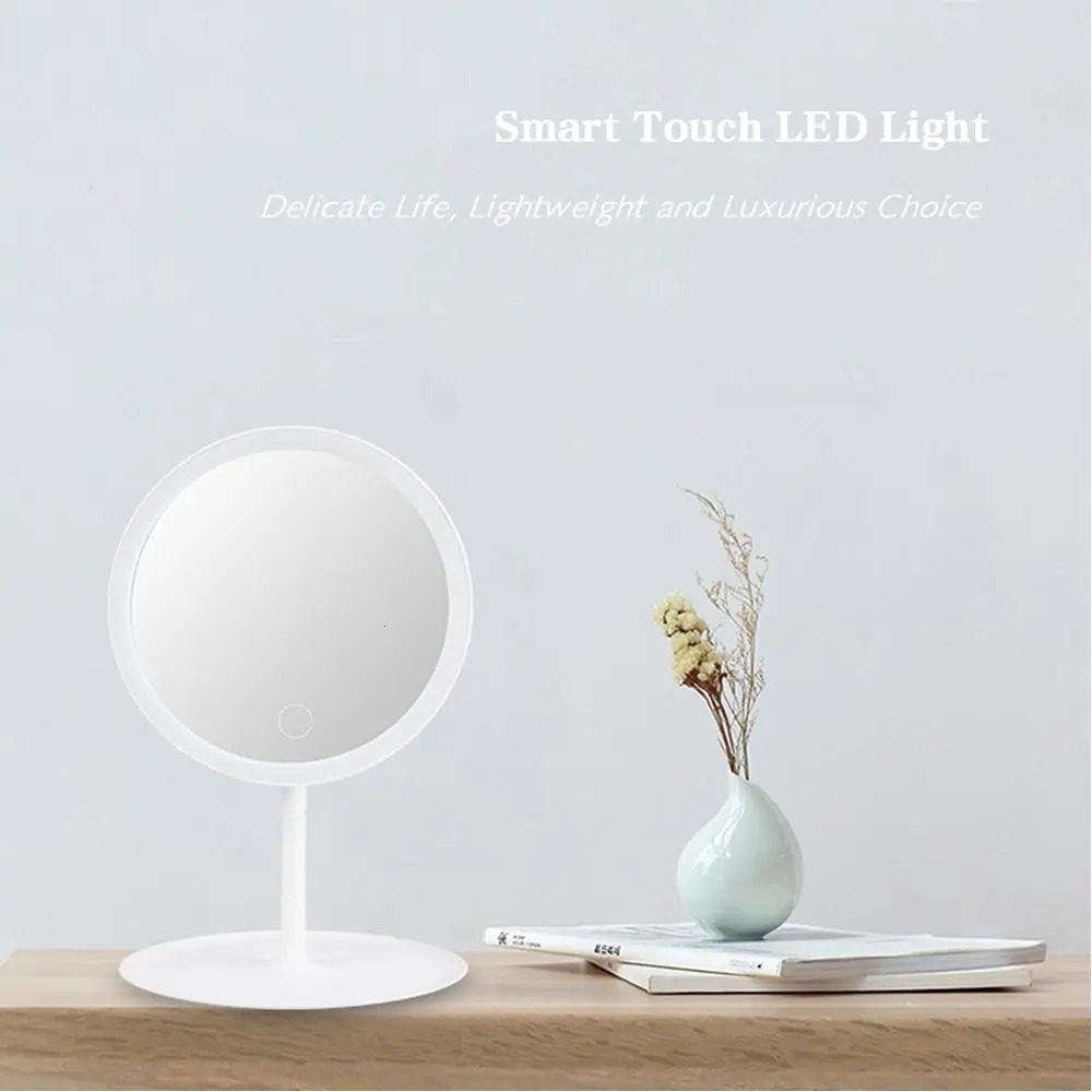 Compact Mirrors Makeup Mirror With Light White LED Daylight Vanity Mirror DetachableStorage Base 3 Modes Mirror With Light Gift USB Cable 231017