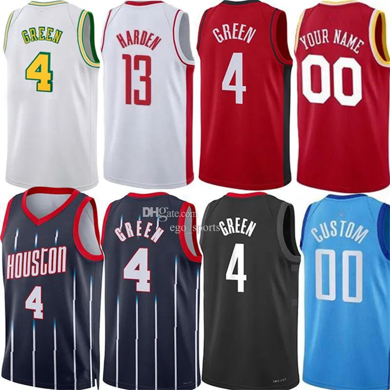 4 Jalen Green Rocket Basketball Jerseys 10 Jabari Smith jr. 1 Amen Thompson 28 Alperen Sengun Fred VanVleet Dillon Brooks Tari Eason City Jersey Esition James Harden