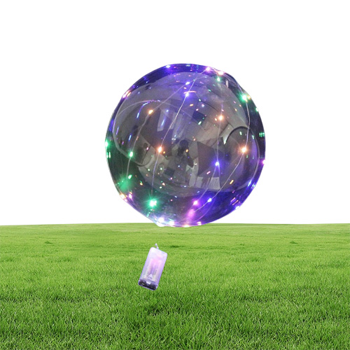 Luminous LED Balloon Transparent Colored Flashing Lighting Balloons With 70cm Pole Wedding Party Decorations Holiday Supply a42