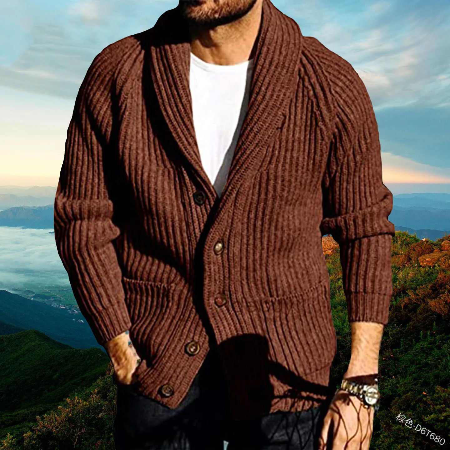 Men's Sweaters Sweater Long Sleeve Solid Color V Neck Men Cardigan Single Breasted Button Winter Autumn Knitwear Pullover Jackets 231018