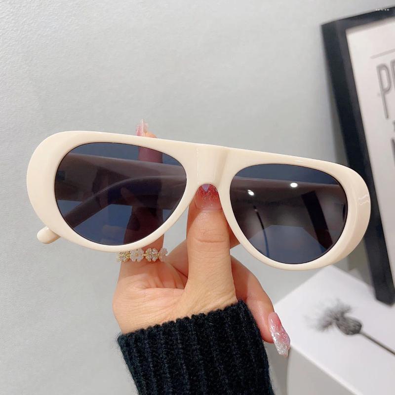 Sunglasses Oulylan Oval For Women Men Fashion Sun Glasses Ladies Black White Brown Eyewear Shades UV400