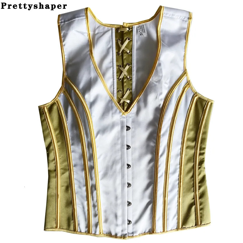 Waist Tummy Shaper Men's Corset Tight Tops Male Corset Vest Flat Abdominal Fat Waist Girdle Push Up Body Shaper With Bones Tank Tops Costume 2310