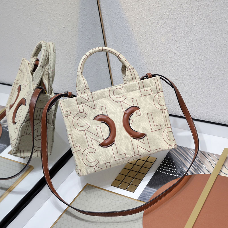 Mini Tote Bags Designer Shoulder Bag Women Shopping Handbags Canvas Travel Bag Classic Stripe Letter Crossbody Purse Adjustable Leather Strap