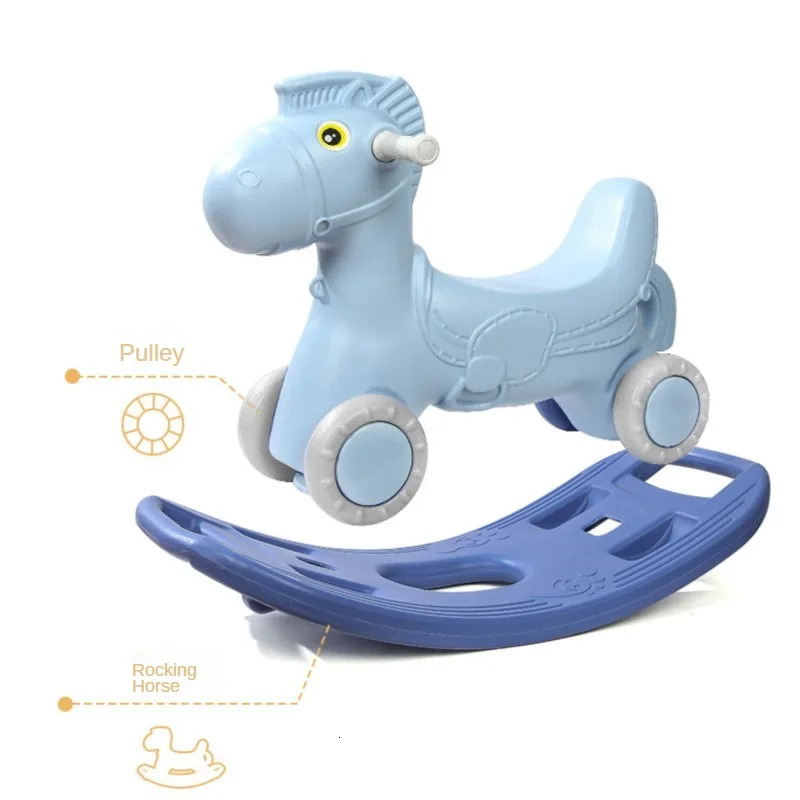 Rocking Chairs Children's Rocking Horses Stroller Trojan Toys Children Rocking Chair Riding Horse Birthday Gifts Kid Ride On Toy 231017