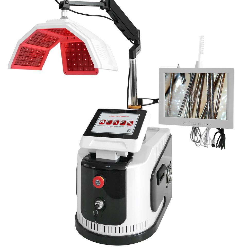 Laser Hair Growth Machine 650 Nm Diode Laser Hair Analyser Red Led Light Therapy Repair Damage Hair Follicle Anti Hair-Removal Hair Regrowth Beauty Eq