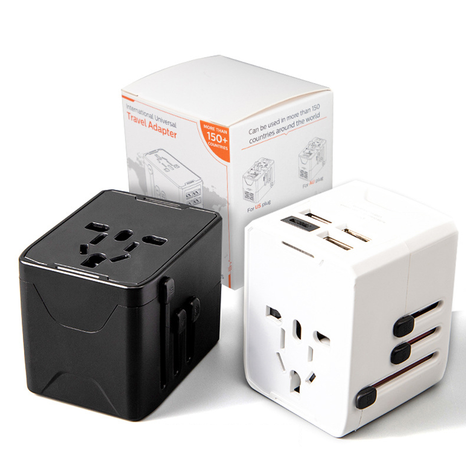 65W Universal Travel Adapter 3.5A All-in-one Travel Charger With 3 USB Ports and 1 Type C Wall Chargers for US EU UK AU Plug