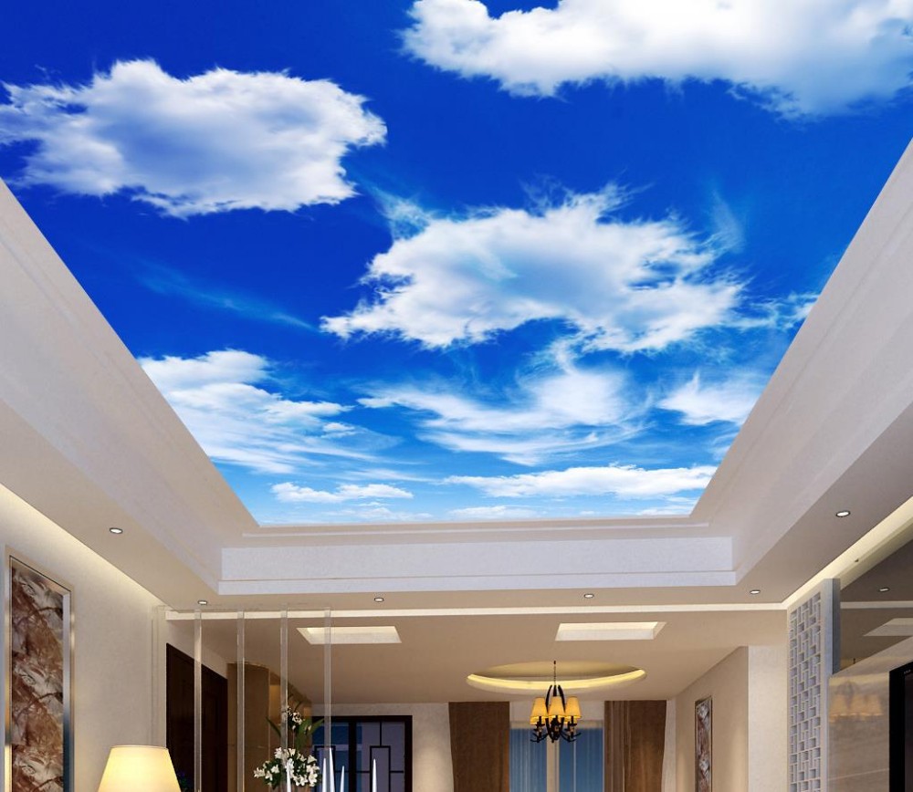3d wallpaper Ceiling murals wallpaper Blue sky living room Restaurant ceiling wall painting mural panel