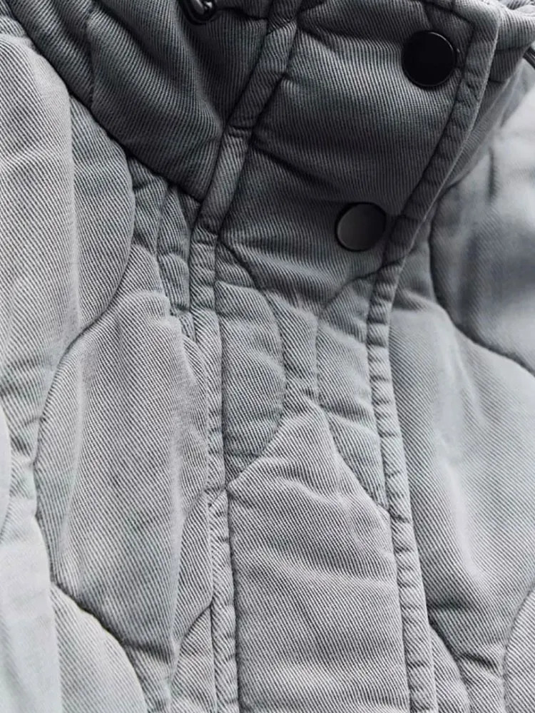 Womens Vests Autumn Solid Patch Checkered Cotton Vest Women Pocket Stand Collar Sleeveless Jackets Female Single Breasted Warm Tops Lady 231017