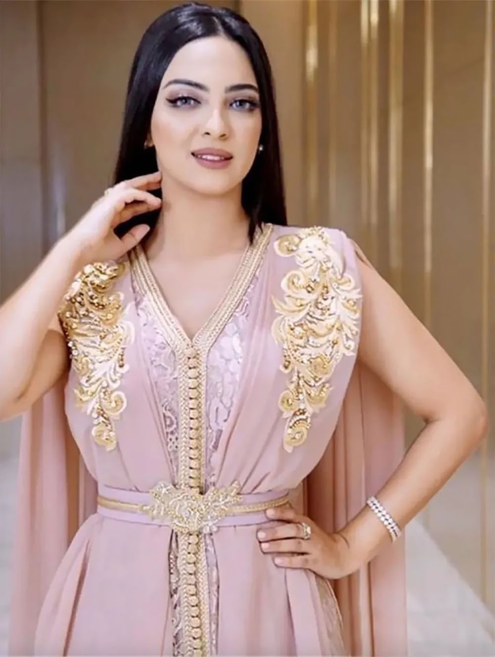 Prom Party Gown Pink Evening Dresses New Zipper Plus Size Custom Lace Up Floor-Length A Line V-Neck Sleeveless Chiffon Button Applique Sequins Beaded