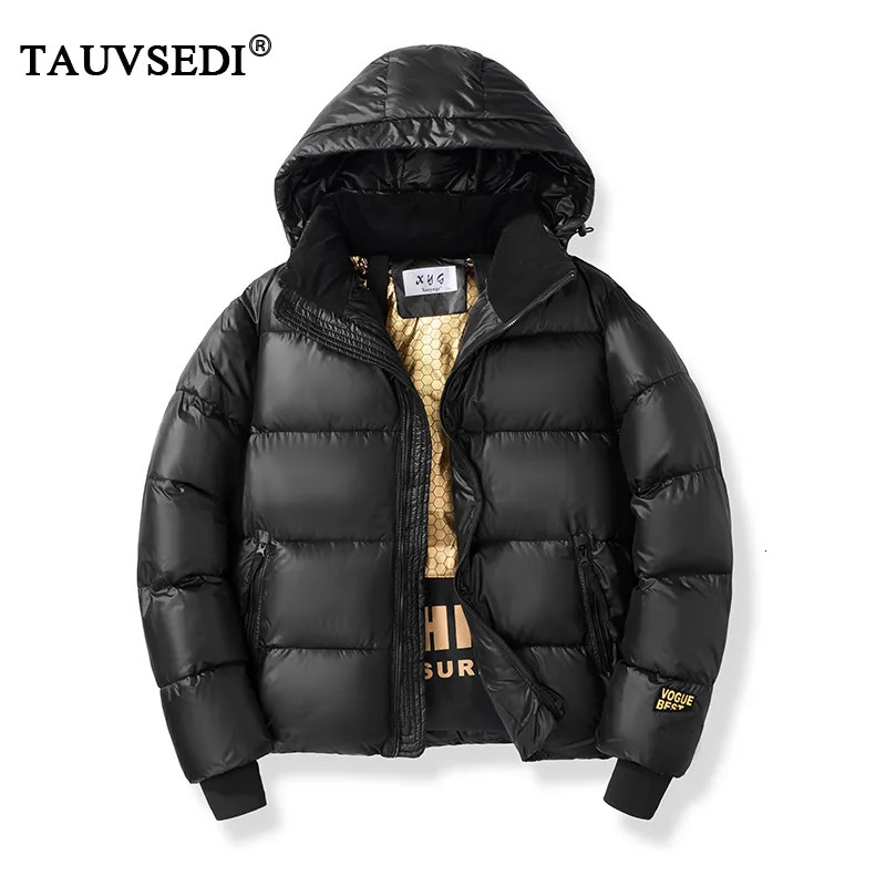 Men's Down Parkas Winter Men Casual Windproof Hooded Thick Mens Puffer Black Gold Vintage Classic Bomber Jackets Coat Male Overcoat Outdoor 23101