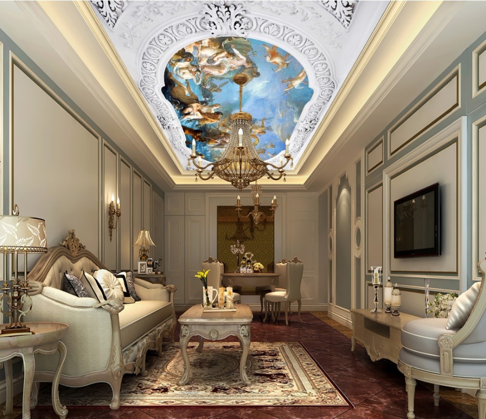 Ceiling Wallpaper Murals Living Room Bedroom Ceiling Mural Decor Europe ceilings angel ceilings