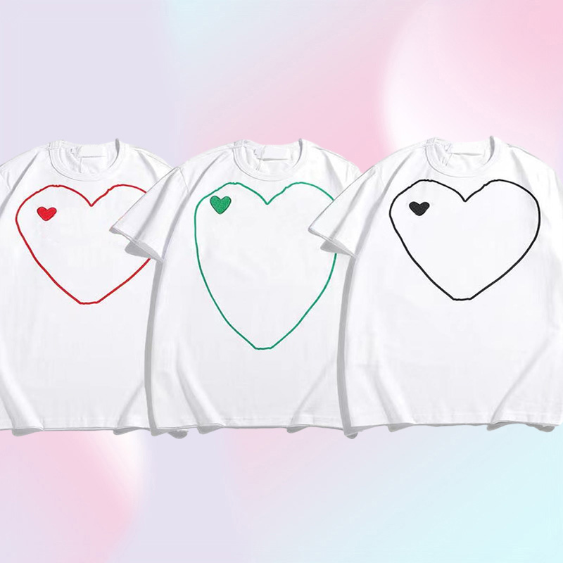 Mens Fashion T Shirt Designer Red Heart Great love Shirt Casual Women Shirts Quanlity Tshirts Cotton Short Sleeve Tee Loose oversi