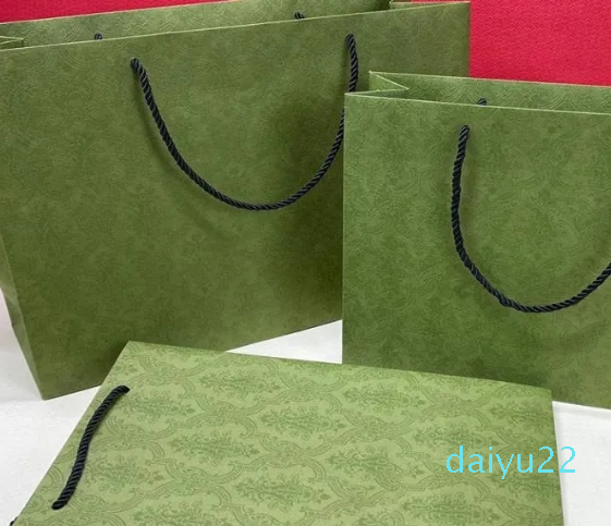 wholesale New designer style popular green gift bag large size paper luxury Packaging